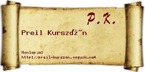 Preil Kurszán névjegykártya